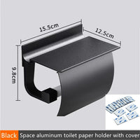 Porte-Papier Toilette Aluminium avec Étagère de Rangement