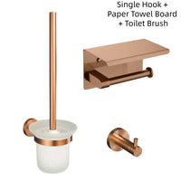 Ensemble d'Accessoires de Salle de Bain Or Rose Brossé Inox