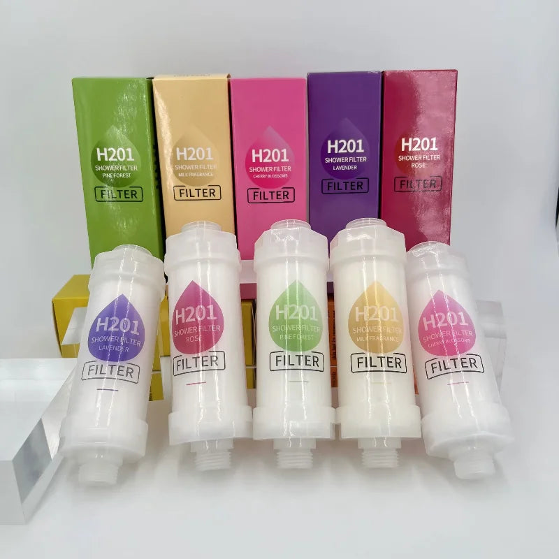 Filtre de Douche Parfumé Anti-Calcaire avec Adoucisseur d'Eau