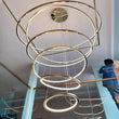Suspension Cuisine LED à 5, 6 ou 7 Anneaux, Double Hauteur et Escalier