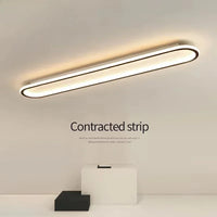 Plafonnier Cuisine LED Ovale Noir Moderne, 40, 60 ou 80 cm