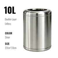 Poubelle de Salle de Bain Luxe Inox Double Couche 8 ou 10 Litres