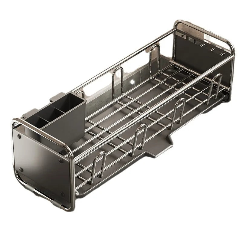 Égouttoir à Vaisselle Latéral Inox 43 cm pour Évier, Gris ou Blanc
