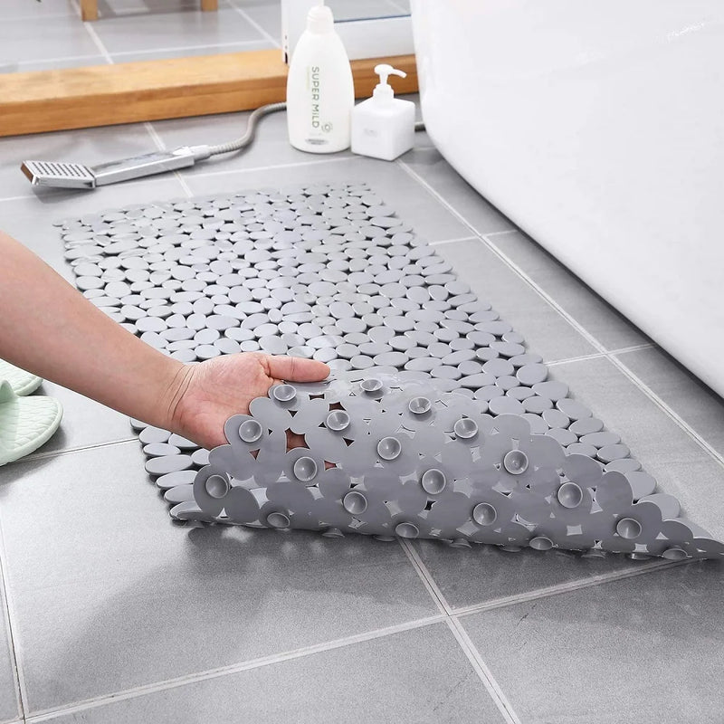 Tapis de Baignoire Galets Antidérapant à Ventouses 70 x 36 ou 88 x 40 cm