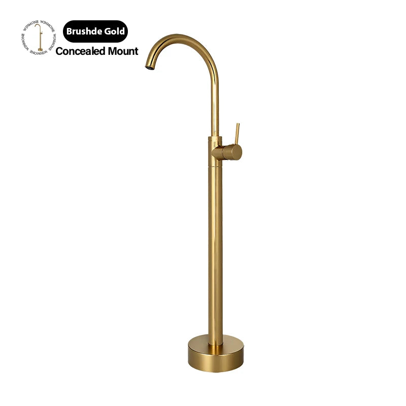 Robinet Baignoire Îlot sur Pied Monocommande, 109 cm, 5 Finitions