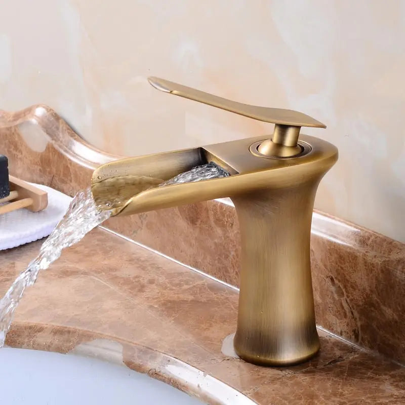 Mitigeur Lavabo Cascade Laiton, 9 Finitions, Bas ou Haut