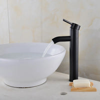 Mitigeur Lavabo Monotrou Inox Noir Mat ou Chromé, Modèle Haut ou Court