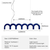 Suspension Cuisine LED Arches Colorées, 2 à 12 LED, 6 Coloris
