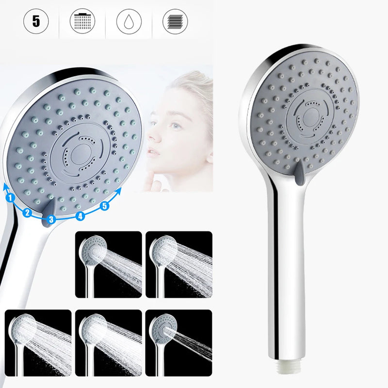 Pommeau de Douche Portable avec Flexible Inox 1,5 m
