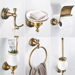 Ensemble d'Accessoires de Salle de Bain Bronze Antique avec Étagère