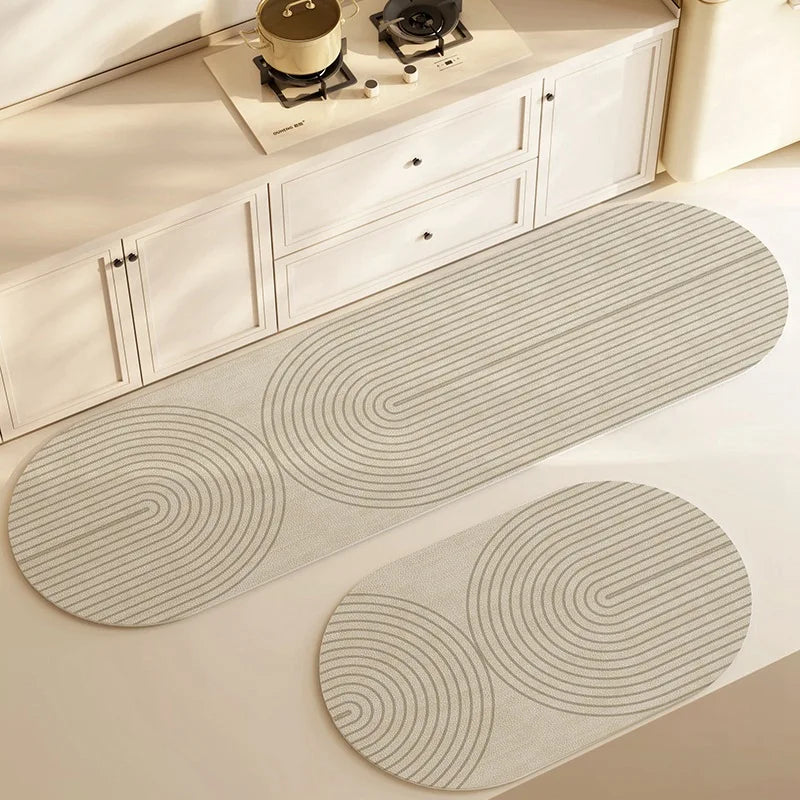 Tapis de Cuisine Antidérapant Lavable Absorbant Motifs Géométriques 40 à 160 cm