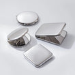 Miroir de Poche Pliant Inox Rond ou Carré, 2 Tailles au Choix