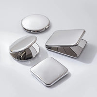 Miroir de Poche Pliant Inox Rond ou Carré, 2 Tailles au Choix
