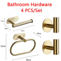 Accessoires Salle de Bain Adhésifs Sans Perçage Noir, Doré ou Argent à la Pièce, 24 Articles