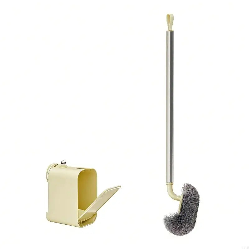 Brosse WC Murale Sans Perçage avec Support à Couvercle Basculant, 47,5 cm