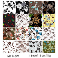Lot de 16 Stickers Carrelage Adhésifs Motif Aquarelle