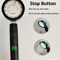 Pommeau de Douche LED Affichage Numérique Température Noir