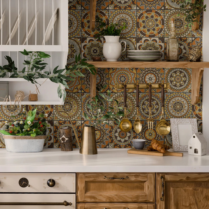 Carreaux Adhésifs Crédence 15 cm, 27 Motifs Colorés, 12 ou 24 Pièces