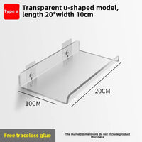 Étagère Salle de Bain Murale en Acrylique Transparente, Sans Perçage
