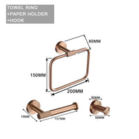 Accessoires Salle de Bain Or Rose Brossé, à la Pièce ou en Ensemble