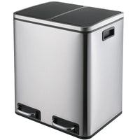 Poubelle de Cuisine Tri Sélectif 30 L, Noir, Inox ou Blanc