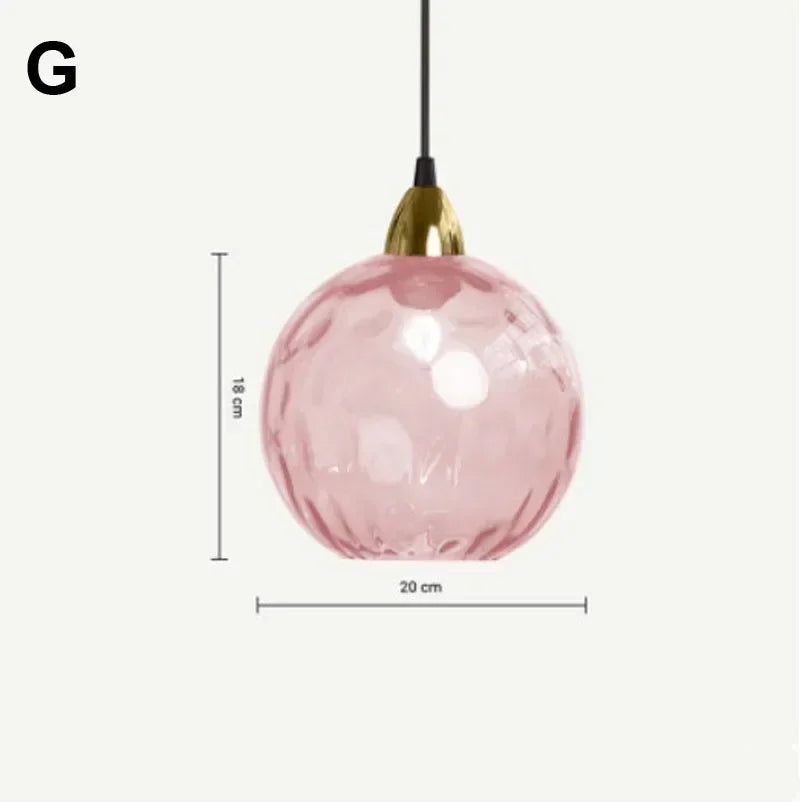 Suspension Cuisine Globes en Verre Coloré Texturé, 1 à 8 Têtes