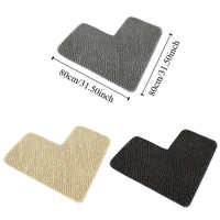 Tapis de Bain Chenille en L pour Douche d'Angle 80 x 80 cm