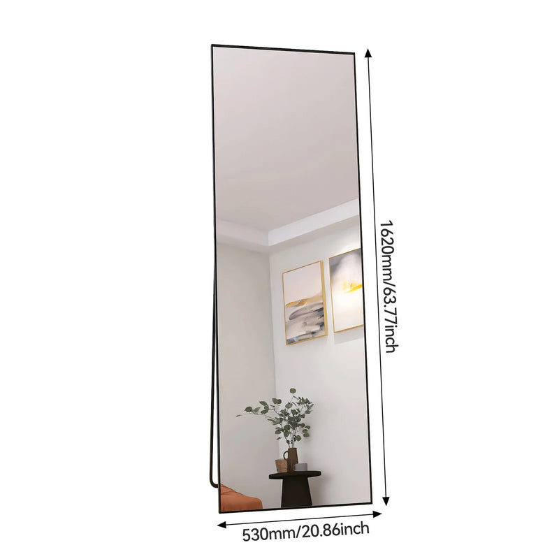 Miroir sur Pied XXL Noir ou Doré Verre Trempé
