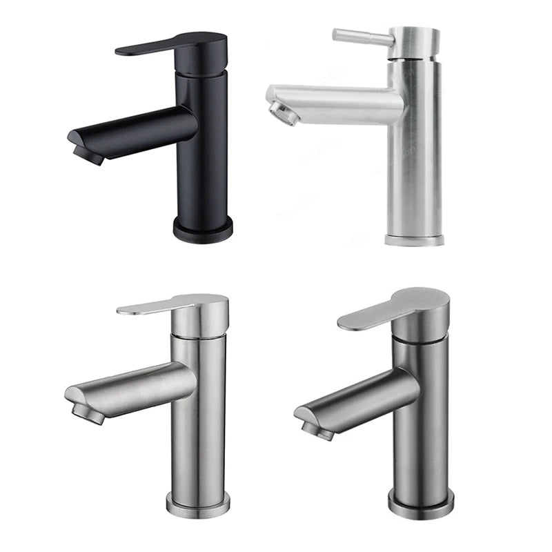 Mitigeur Lavabo à Poser Noir Mat, Gris ou Inox Brossé