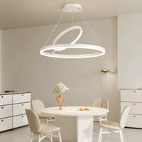 Suspension Cuisine Anneaux LED Noir ou Blanc, Ø 50 à 100 cm