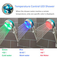 Pommeau de Douche à Hélice LED Haute Pression Noir