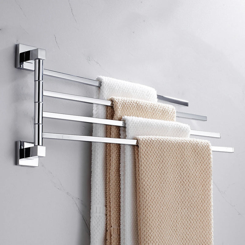 Porte-Serviette Pivotant Chromé en Inox, 2, 3 ou 4 Bras