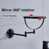 Miroir Grossissant Mural Double Face 3X Bras Pliant Aluminium 20 cm