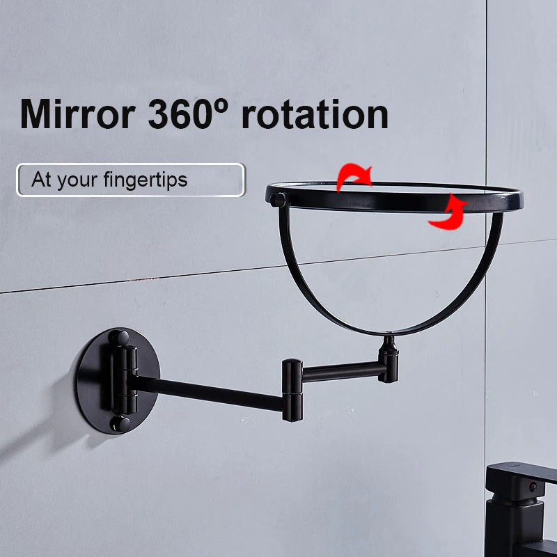 Miroir Grossissant Mural Double Face 3X Bras Pliant Aluminium 20 cm