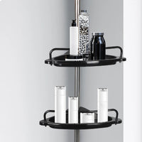 Étagère de Douche Télescopique d'Angle 4 Niveaux, 105 à 300 cm