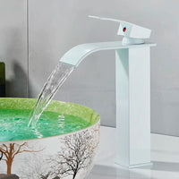 Mitigeur Lavabo Cascade Monotrou Inox 304, 7 Finitions, Modèle Bas ou Haut