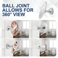 Miroir Anti-Buée Salle de Bain Rond Ventouse Pivotant 360°