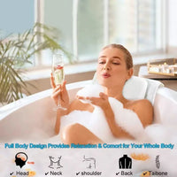 Coussin de Baignoire Corps Entier à Ventouses, Antidérapant, Avec ou Sans Oreiller