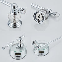 Ensemble Accessoires Salle de Bain Cristal Doré ou Chromé, 4 Pièces