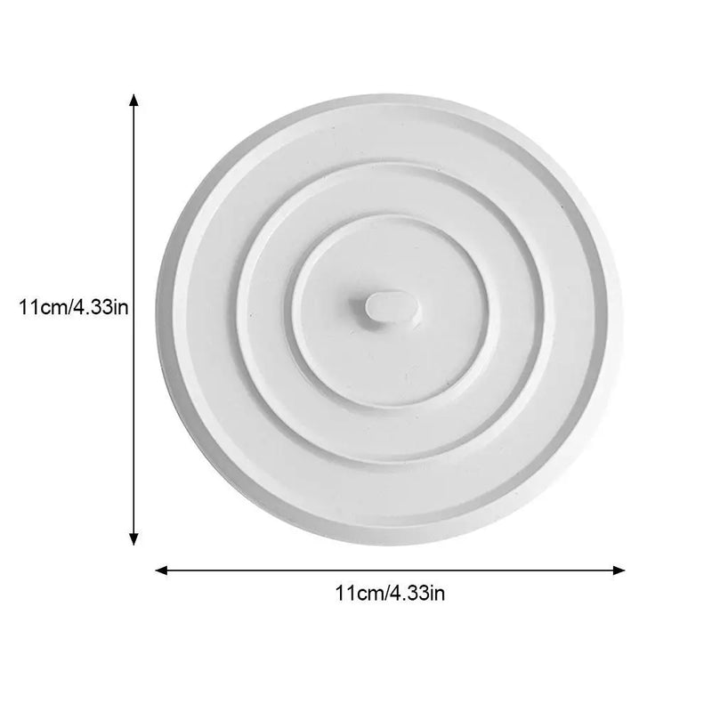 Bouchon de Baignoire Silicone Plat 11 cm Blanc pour Évier et Lavabo