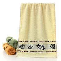 Serviettes de Bain en Bambou Brodées, 70 x 140 cm et 34 x 74 cm