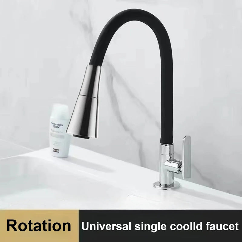 Robinet de Cuisine Flexible Eau Froide en Silicone, Pivotant 360°, 3 Coloris