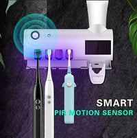 Porte-Brosse à Dents Mural 4 Places, Distributeur de Dentifrice et Lampe UV, Noir ou Blanc