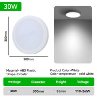 Plafonnier Cuisine LED Rond ou Carré Ultra Fin, Blanc Froid, 10 à 30 W
