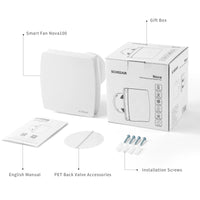 Aérateur Salle de Bain Connecté 100 mm, Capteurs d'Humidité et de Mouvement