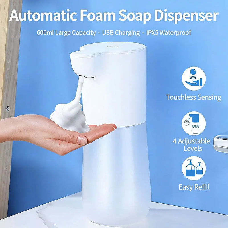 Distributeur de Savon Automatique Sans Contact Blanc