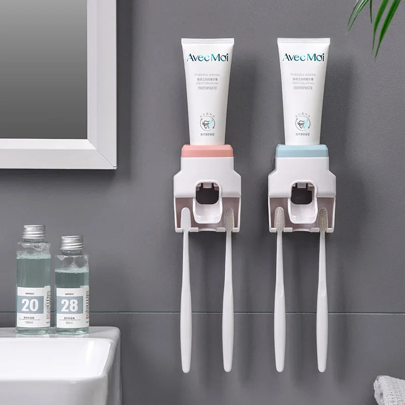 Distributeur de Dentifrice Automatique Mural Sans Perçage, Rose, Blanc ou Bleu