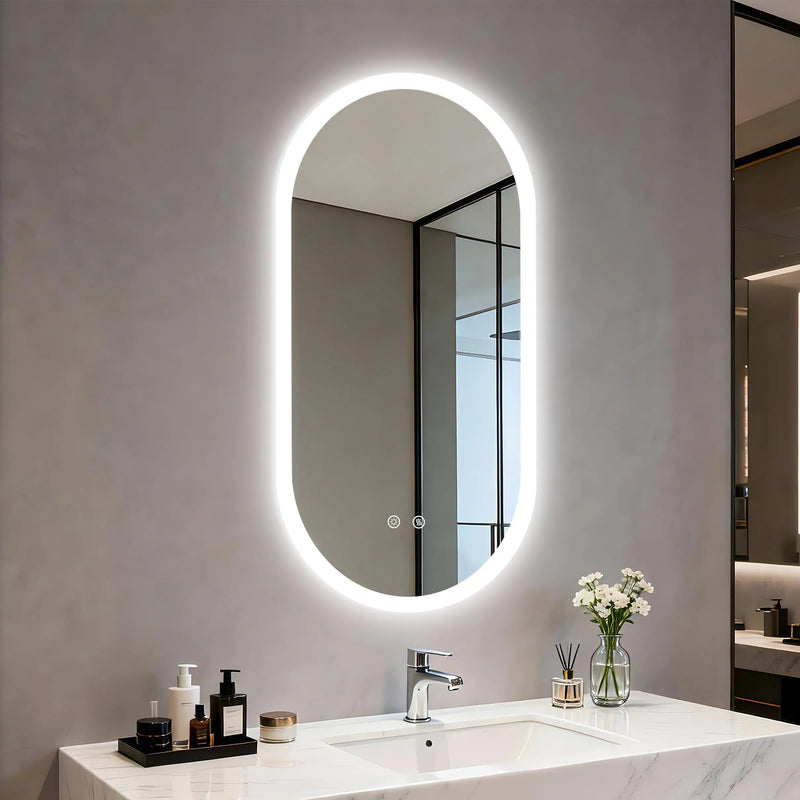 Miroir LED Ovale Salle de Bain Intelligent 80x50 cm