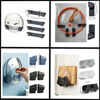 Range-Couvercle Auto-Adhésif Mural, 4 Supports Longs ou Paire à Bouton Doré