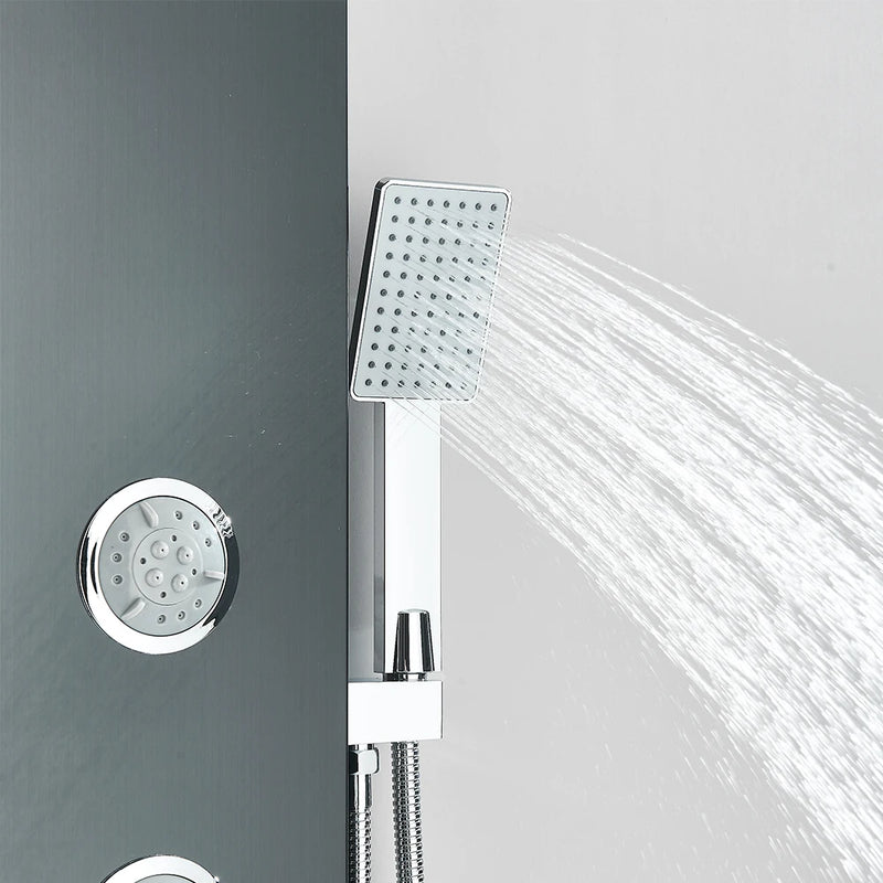 Colonne de Douche LED Cascade et Pluie avec Mitigeur et Jets de Massage